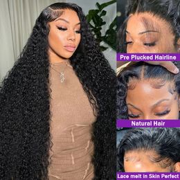 Rosabeauty 250 Dichte 13x4 13x6 HD lose tiefe Welle Echthaar Perücken 30 40 Zoll lockige 360 Lace Front Echthaar Perücken für Frauen