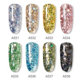 Rosalind Platinum Glitter Gel Pools Rianbow Nail Art Bright for Diamond Painting Nails Design UV Top Base Primer voor manicure