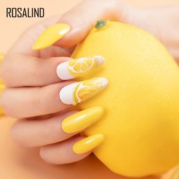 Rosalind uv nagelgel 2 stks set pure color semi permanent hybride varnish manicure manicure nagel kunstbasis top jas nagel gel Poolse kit nieuw