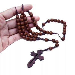Collier chapelet fait à la main hommes croix chapelet catholique perles pendentif collier chaîne religieuse breloque nouvelle croix chapelet catholique