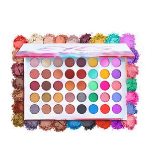 POPFEEL-paleta de sombra de ojos mate, 40 colores, sombras de maquillaje, brillo alto pigmentado, duradero, resistente al agua, pigmentos de ojos de neón