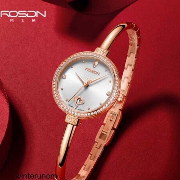 Rosdn Couple Montres Rosdn Montre Femmes Nouveau Talent Série Diamant Ensemble Femmes Montre Compteur Ceinture Mode Étanche Montre À Quartz Diamant Visage Bracelet Élégant W HBJT