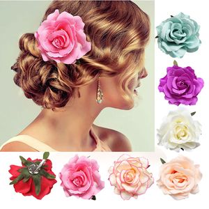 Rose artificielle fleur broche Bridal Wedding Party Hairpin Femme Clain Clips Headwear Party Festival Hair Accessoires