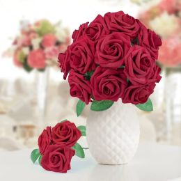 Rose Fleurs artificielles 25pcs mousse fausse roses bouquets bouquets centres