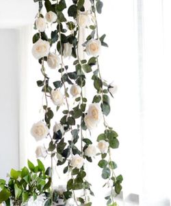 Rose Fleurs artificielles DIY SILK FAUILLE FLOOR ROSE FLEUR IVY VINE VIGHTES GREURS 180 cm Décoration de mariage à la maison suspendue Christmas Garland4054982