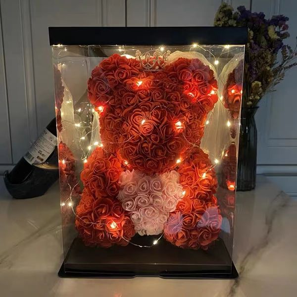 Cadeau d'ours rose créatif fleur immortelle Saint Valentin donner aux grilfriends