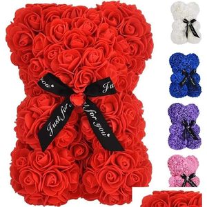 Ours roses pour la Saint-Valentin, cadeaux de décoration, ours en peluche avec boîte pour petite amie, cadeau d'anniversaire pour maman, livraison directe Dhymj