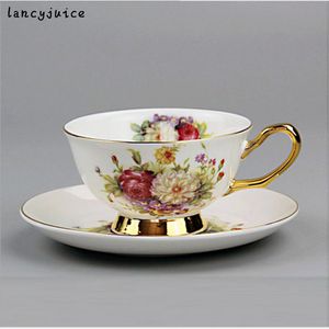 Ensemble de tasses à café en porcelaine Rose, tasse à thé en céramique, Style européen, verres classiques Royal, cadeau créatif