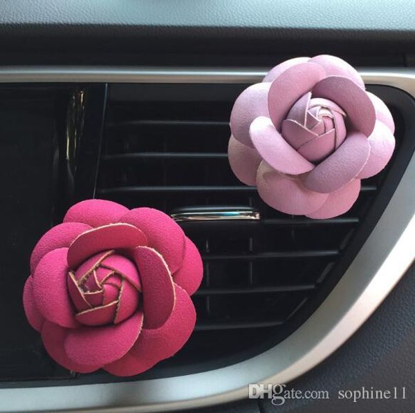 Rose voiture humidificateur d'air huiles essentielles diffuseurs véhicule purificateur d'air voiture évents Clip parfum décoration accessoires Auto arôme voiture parfum