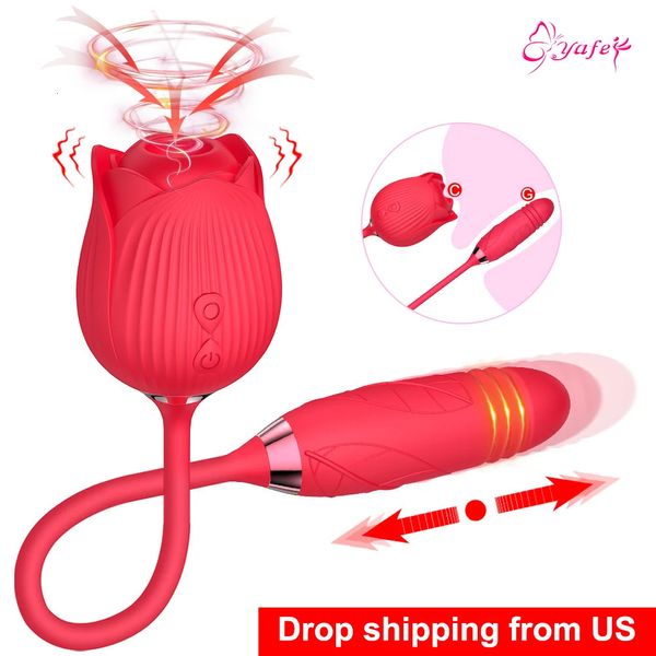 Rose Clitoris Sucking Vibrator pour femmes Stimulateur Méllon Sucker Vibrant Love Oeuf Intime Goods Sex Toys Adults 240312