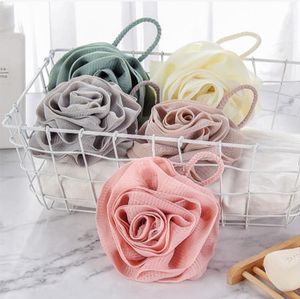 Rose Flower Bath Spones Balls Designer Bubble Reiniging Net Loofah Shower Soft Girl Badkameraccessoires SN4588