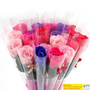 Savon fait à la main de fleur rose avec des faveurs de mariage en cristal Fleur de savon rose Cadeau de Saint Valentin Cadeaux de fête des mères Cadeau de jour des enseignants