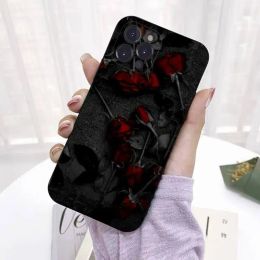 Rose Flower Phone Case Silicone Soft pour iPhone 14 13 12 11 Pro mini xs max 8 7 6 Plus x 2020 XR Shell