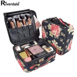 Rose Flower Professional Makeup Case Full Egleticic Travel Suitcase for Manucure Need Women Cosmetic Sac Organisateur pour Femme273X