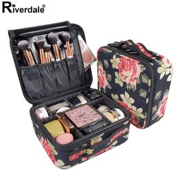 Rose Flower Professional Makeup Case volledige schoonheidsspecialiste reiskoffer voor manicure Need Women Cosmetic Bag Organizer voor Female213i