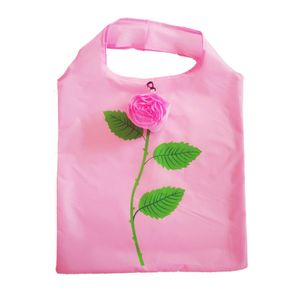 Rose bloem vorm opvouwbare opbergtas handtas eco herbruikbare milieu boodschappentassen vouwen supermarkt grote tas dh8699