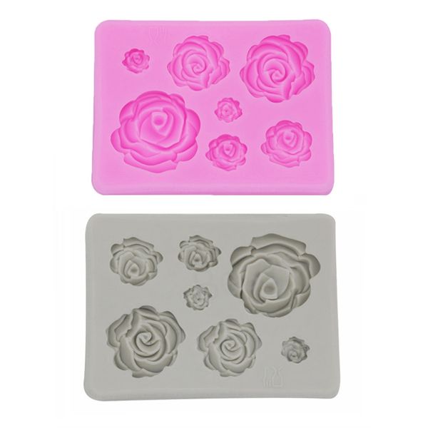 Moldes De Silicona Para Pasteles De Flores De Rosas, Moldes De Chocolate Para Helado De FondantI, Molde De Jabón Hecho A Mano DIY, Molde Para Hornear Pasteles De Flores De Gel De Sílice, Moldes Para Pasteles De Flores De Rosas