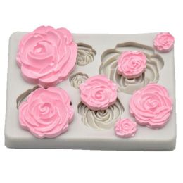 Moule à Fondant en Silicone, fleur de Rose, outils de décoration de gâteaux, outil à chocolat, grattoir de cuisson de cuisine 1pc226Z