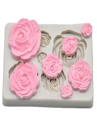 Rose Flower Siliconen Mold Fondant Mold Cake Decoratie gereedschap Chocolade gereedschap Keuken Baking Scraper 1PC7239460