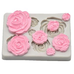 Rose Flower Siliconen Mal Fondant Schimmel Taart Decoreren Gereedschappen Chocolade Gereedschap Keuken Bakken Schraper 1pc267C