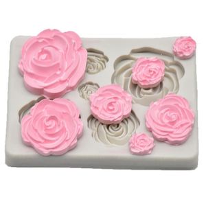 Rose Flower Siliconen Mal Fondant Schimmel Taart Decoreren Gereedschappen Chocolade Gereedschap Keuken Bakken Schraper 1pc290F