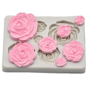 Rose Flower Siliconen Mal Fondant Schimmel Taart Decoreren Gereedschappen Chocolade Gereedschap Keuken Bakken Schraper 1pc257m