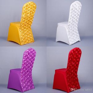 Rose Flower Spandex-stoelhoezen Multi Color Bruiloft Banket Party Decorate Seat Cover Verwijderbare Wasbare Stoelen Levert 14Dy FF