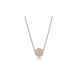 Collier pendentif Vintage en or Rose 18 carats pour femmes, Zircon ZC, boucles d'oreilles de Style Pandora, cadeau Original, Box234Q