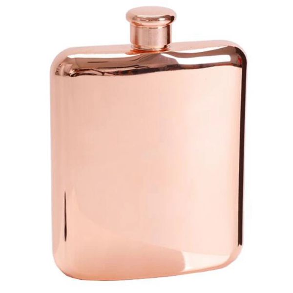 Gol rose 6 oz en acier inoxydable Vodka Hip Flask pour l'alcool Liquor Whisky Groomsmen Cadeaux avec entonnoir 240429