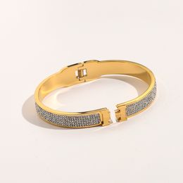 Oro rosa 925 Brazalete de plata Pulsera de moda de lujo Pulseras de sello de acero Pulsera de carta de amor para mujer Diseño de joyería para niñas Accesorios clásicos premium Regalo