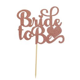 Rose Gold Bride to Be Cupcake Toppers Paper Cake Topper for Birthday Party Decors Beautiful Baking Dessert DecorationsApice