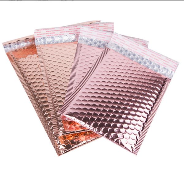 Rose Gold Bubble Mailers Sacs d'emballage Enveloppes antichocs imperméables Mailers avec adhésif auto-scellant Multisize JL1309