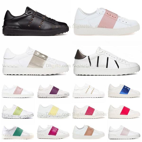 Chaussures de sport en or rose Chaussures de toile classiques de la Saint-Valentin Baskets ouvertes Noir Blanc Bleu Argent Jaune Rivets Italie Dames Basses Patchwork Spikes Baskets Hommes Femmes