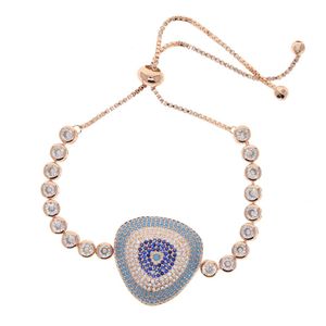 Roségoldfarbene verstellbare Kette Griechisch Türkisch Evil Eye Charm Armband für Frauen Männer Party Weihnachten Kpop Geschenkzubehör Ästhetisch 269A