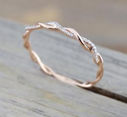 Roségoudkleurige klassieke zirkonia bruiloft verlovingsring voor vrouw meisjes Oostenrijkse kristallen cadeau jubileumringen4967230