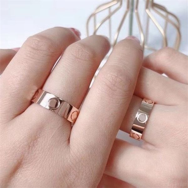 Anillos para mujer de color oro rosa para hombres, diseñador, calle, metal de moda, damas románticas, corazón, joyerías de moda, boda, tamaño 7, anillo de compromiso, amor ZB014 F23