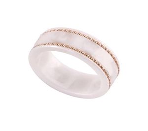 Bagues de créateurs en or rose hommes femmes blanc bague en céramique noire luxe hommes bijoux charme lettre amitié Italie bijoux de mode wed6208752