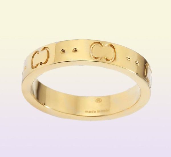 Rose Gold Designer anneaux pour hommes Hip Hop Femme Love Couple Ring Engagement For Women Luxury Jewelry Retro 925 Silver Letter Anelli RI7092583