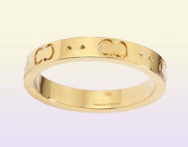 Rose Gold Designer anneaux pour hommes Hip Hop Femme Love Couple Ring Engagement For Women Luxury Jewelry Retro 925 Silver Letter Anelli RI8249295