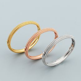 Brazalete de diamantes de oro rosa, pulsera de diseñador de plata, conjunto de anillos, joyería para mujer, conjunto para mujeres y hombres, pulseras para parejas, joyería, cadenas, regalos de fiesta, boda de cobre, genial