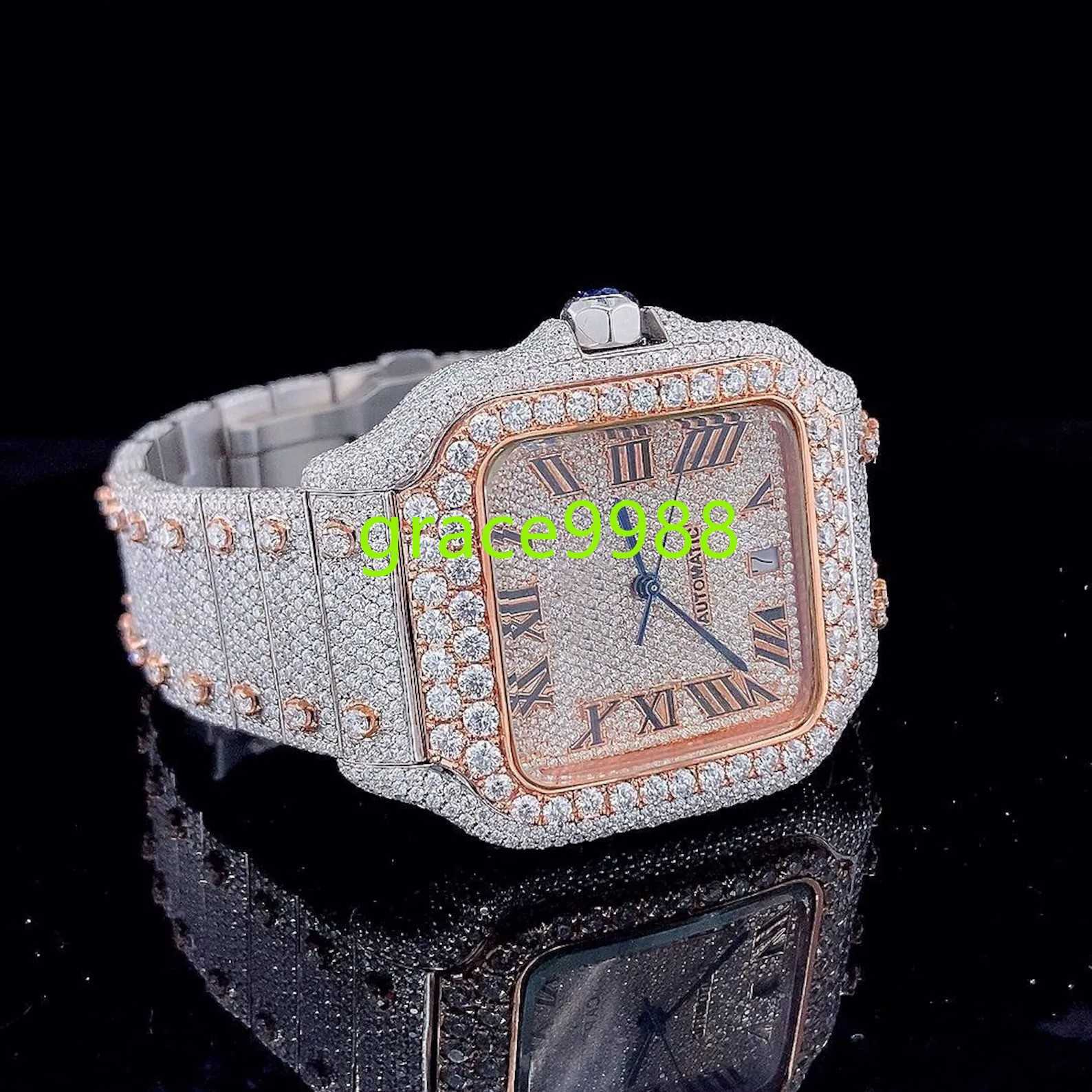 Rose Gold Diamond Watch High on Demand Antique Iced Orologio VVS Chiarità Moissanite disponibile ai migliori prezzi per le donne uomini