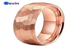 Rose Hammer Hammer Tungstten Carbide Band de mariage pour hommes Femmes à multiples facettes Finition brossée martelée 6 mm 8 mm Fit4868573