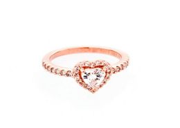 Les anneaux de coeur en or rose s'adaptent pour les bijoux de style original scintillants rings de coeur surélevé 188421C025275331