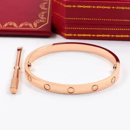 Bracelets d'amour en or rose bracelet à vis design bracelets de mode classiques hommes et femmes bracelets en acier inoxydable de luxe haut de gamme cadeaux de bijoux de noël