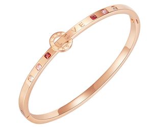 Pulsera de la Amistad del Amor de Oro Rosa Brazalete Brazalete Piedras de Circonio Cúbico Joyería con Bisagras de Acero Inoxidable con Cristal Regalo de Cumpleaños para Ella Mujer