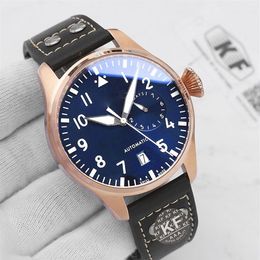 Rose Gold Luxury Fashion Femmes Lady Mens Designer Mouvement automatique Power Recerve Big Pilot Kf Montres Homme Montre Montres-bracelets317E