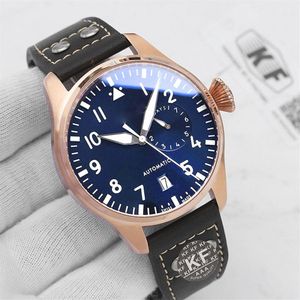 Rose Gold Luxury Fashion Femmes Lady Mens Designer Mouvement automatique Power Recerve Big Pilot Kf Montres Homme Montre-bracelets178f