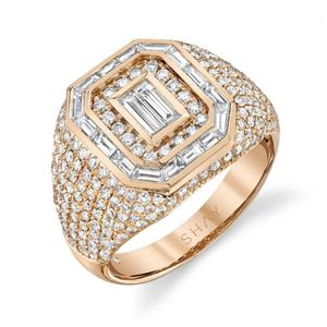 Rose Gold Mens domineoring Full Diamond Set avec un anneau multi-tempérament fermé bouche japonaise et couple coréen beau