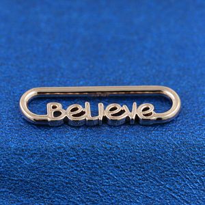 Rose Gold Plated Silver ME Styling Believe Word Link Charm Bead Solo se adapta a European Pandora Me Type Jewelry Pulseras Collares