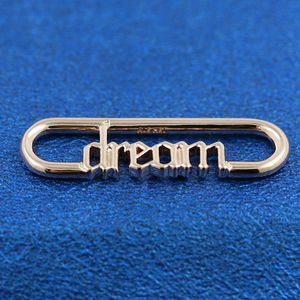 Rose Gold Plated Silver ME Styling Dream Word Link Charm Bead Uniquement Convient Européenne Pandora Me Type Bijoux Bracelets Colliers